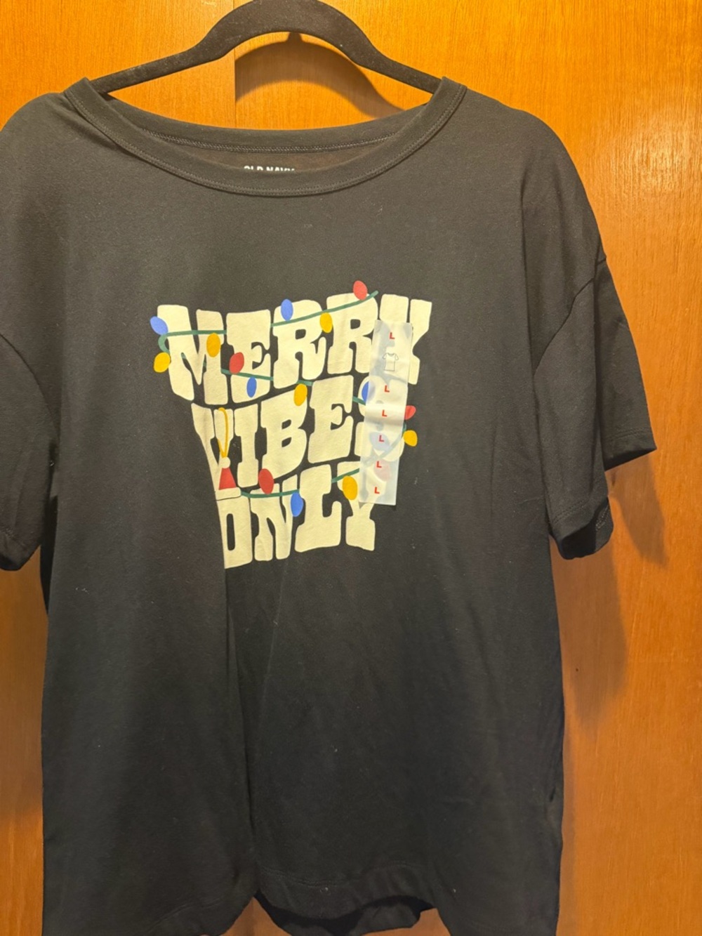 Merry Vibes Only Women’s Old NavyGraphic Tee - Black